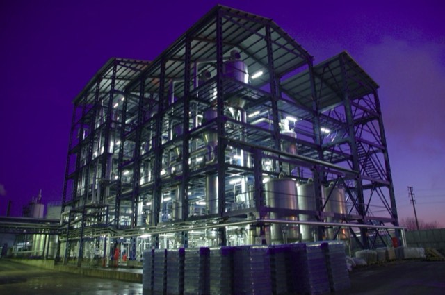 Biodiesel plant at night